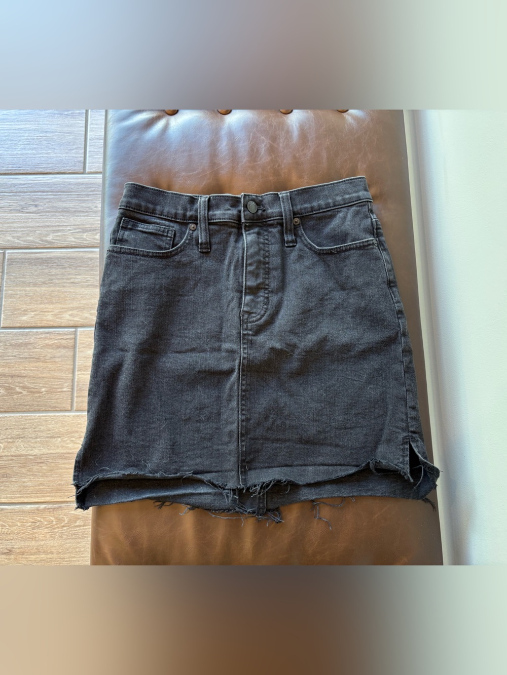 Madewell Black Denim Mini Skirt